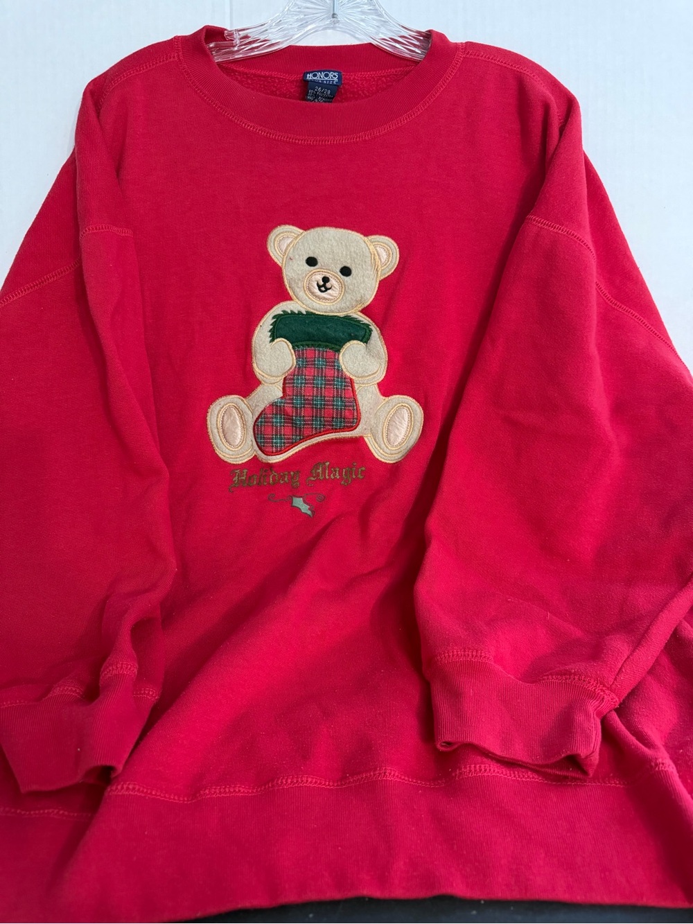 Vintage Honors Holiday Bear Red Sweatshirt - Holiday Magic